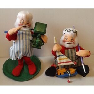Two Annalee Mobilitee Santa Dolls - See Description for Details